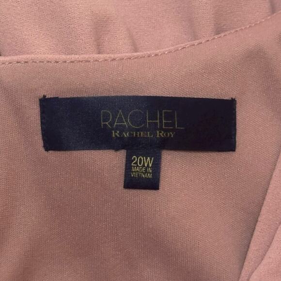 New $170 RACHEL ROY Ruffle Crystal Dress Faux Wrap Cascade Cocktail Pink Wedding - Picture 9 of 12